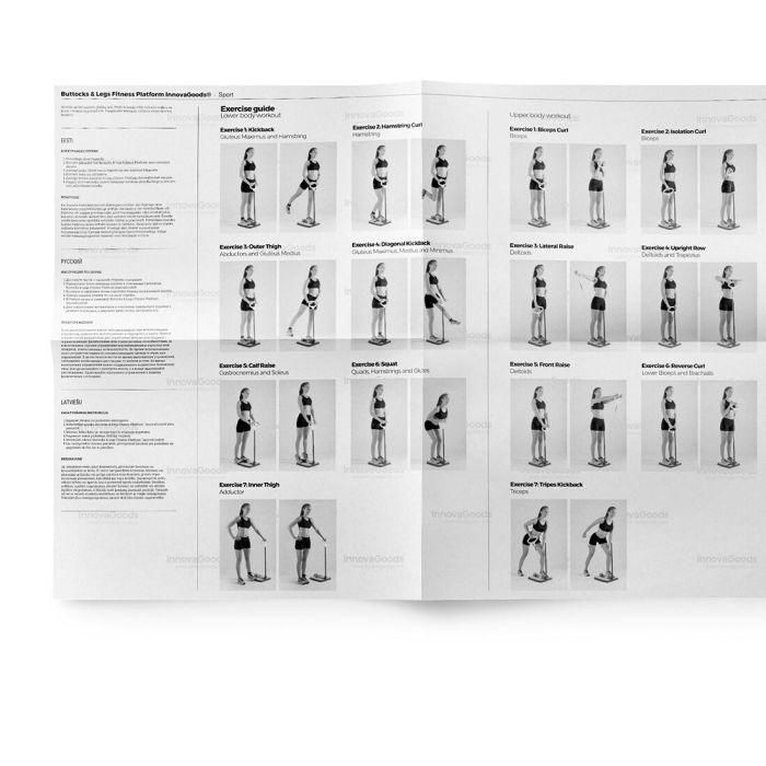 Plateforme de Fitness pour Fessiers et Jambes avec Guide d'Exercices InnovaGoods 2 Plateforme de Fitness pour Fessiers et Jambes avec Guide d'Exercices InnovaGoods 2