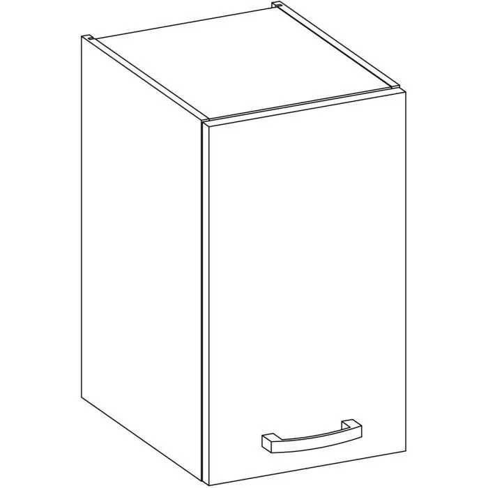 LASSEN Armoire haute 1 porte battante Gris mat L 40 x P 31.6 x H 72 cm 5