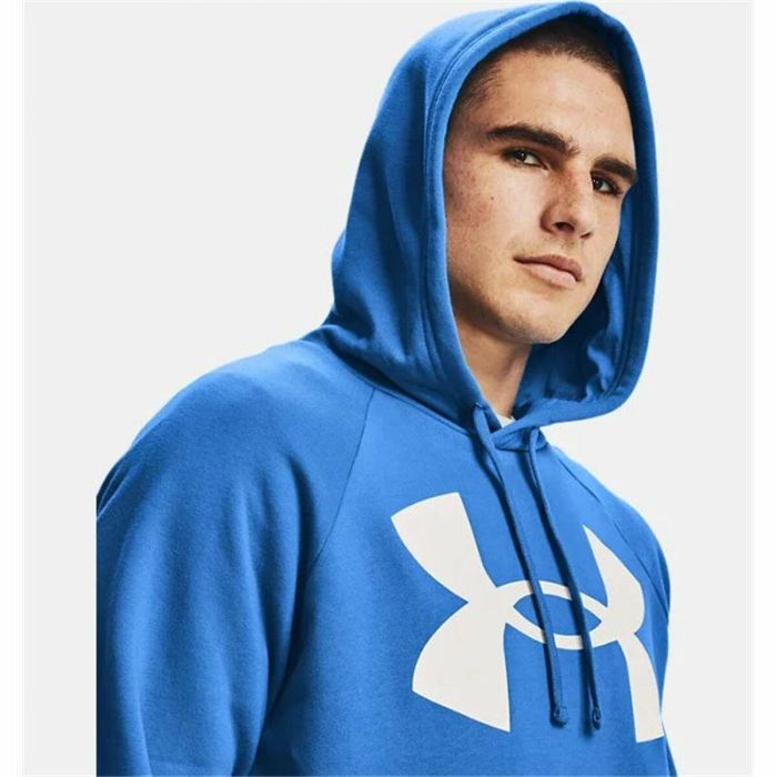 Sweat à capuche homme Under Armour Rival Big Logo Bleu 2