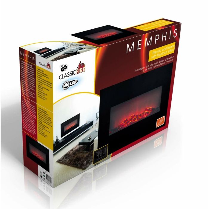 Cheminée murale électrique décorative Classic Fire Memphis Noir 1800 W 66 x 13 x 46 cm 3 Cheminée murale électrique décorative Classic Fire Memphis Noir 1800 W 66 x 13 x 46 cm 3