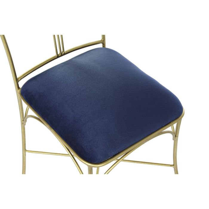 Chaise de Salle à Manger DKD Home Decor Bleu Doré 45 x 42 x 88,5 cm 3