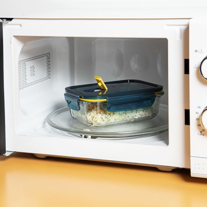 Boîte à lunch hermétique Quid Astral Bleu verre 520 ml 13,6 x 13,6 x 7 cm (12 Unités) 2