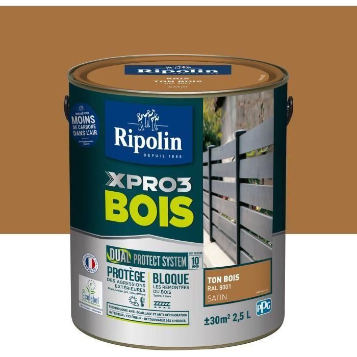 Peinture bois - RIPOLIN - 8001 - Ton Bois - Satiné - 2,5L 1 Peinture bois - RIPOLIN - 8001 - Ton Bois - Satiné - 2,5L 1