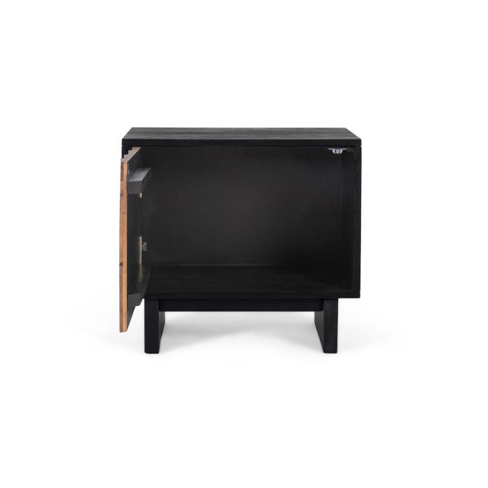 Table de Chevet en Bois de Mango et Sheesam Effet 3D Wengué et Noix - 50 x 56 x 40 cm avec Porte et Montage 2 Table de Chevet en Bois de Mango et Sheesam Effet 3D Wengué et Noix - 50 x 56 x 40 cm avec Porte et Montage 2