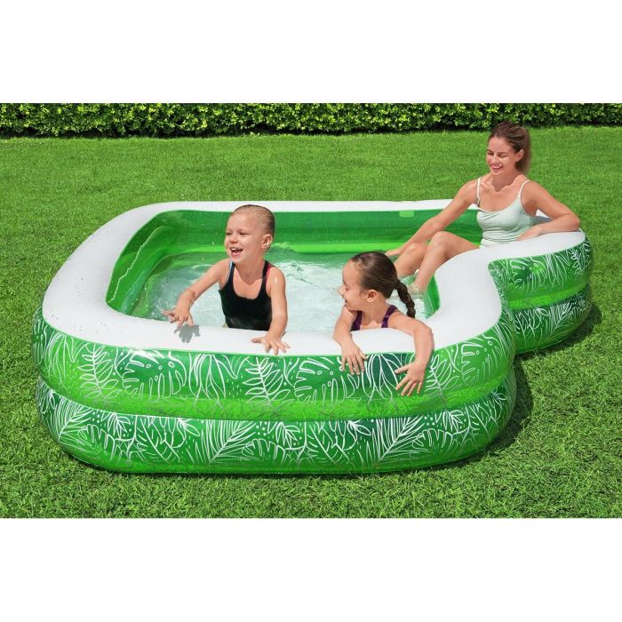 Bestway Piscine Gonflable 2 Chambres Tropicale 231x231x51 cm +6 ans Jardin 54336 1