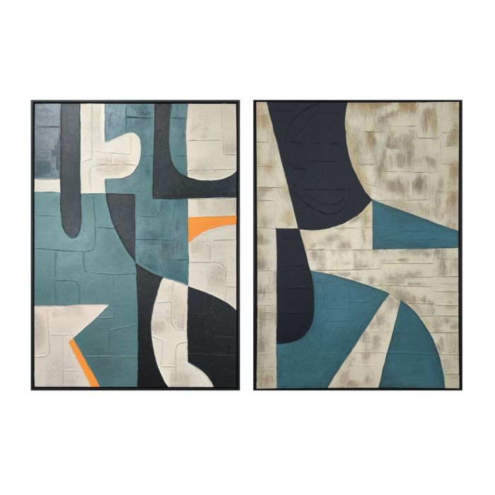 Toile Home ESPRIT Noir Vert Urbaine 83 x 3,5 x 123 cm (2 Unités)