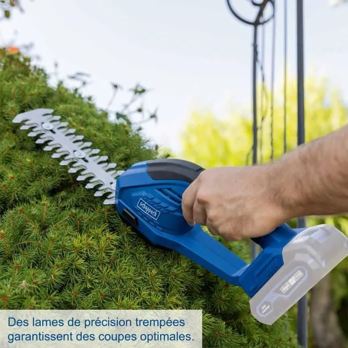 Scheppach C-HTGS200-X - Cisaille à gazon et taille-haie sans fil 2 en 1 - Batterie 20V IXES 2Ah avec chargeur Scheppach C-HTGS200-X - Cisaille à gazon et taille-haie sans fil 2 en 1 - Batterie 20V IXES 2Ah avec chargeur