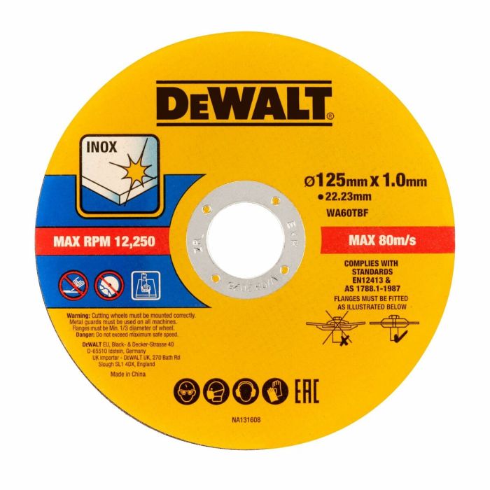 Disques de coupe Dewalt dt20598-qz Ø 125 mm Meuleuse d'angle (50 Unités) 2 Disques de coupe Dewalt dt20598-qz Ø 125 mm Meuleuse d'angle (50 Unités) 2