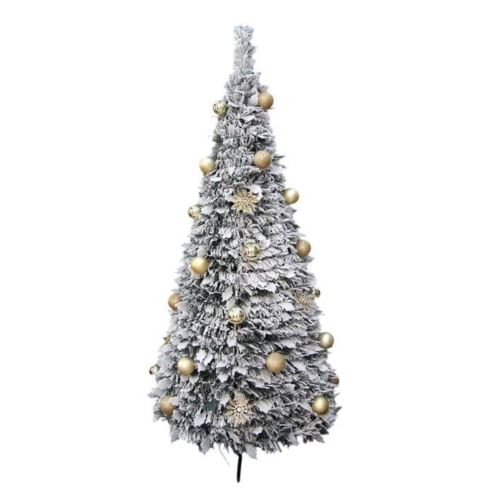 Sapin de Noël Home ESPRIT Doré PVC Enneigé 1