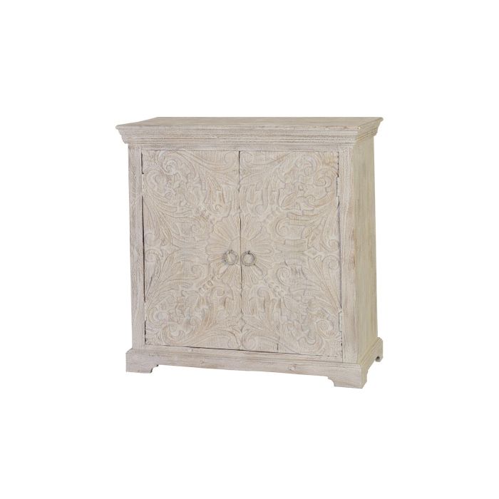 GINER Y COLOMER Buffet en bois de manguier massif, 2 portes et 1 étagère, finition blanc vieilli, 90 x 90 x 40 cm 0 GINER Y COLOMER Buffet en bois de manguier massif, 2 portes et 1 étagère, finition blanc vieilli, 90 x 90 x 40 cm 0