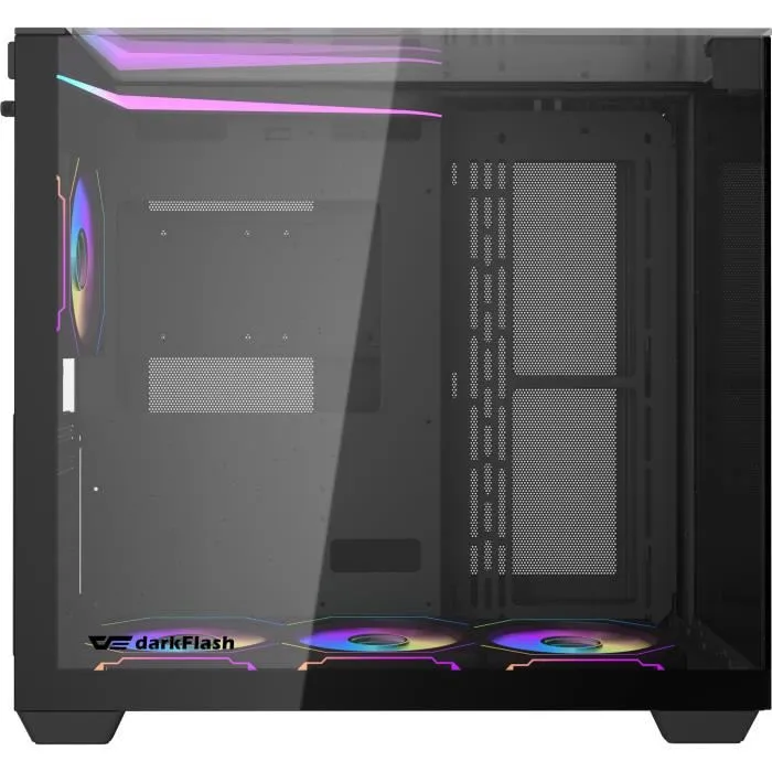 Darkflash TH285 - Boîtier PC moyen tour ATX noir avec 4 ventilateurs A-RGB 120mm, 3 panneaux en verre trempé et connecteurs USB 3.0/HD Audio Darkflash TH285 - Boîtier PC moyen tour ATX noir avec 4 ventilateurs A-RGB 120mm, 3 panneaux en verre trempé et connecteurs USB 3.0/HD Audio