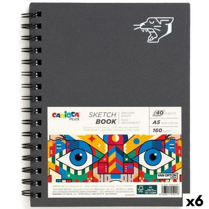 Bloc à dessin Carioca PLUS SKETCHBOOK A5 40 Volets (6 Unités)