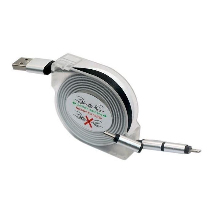 Enrouleur de câble USB - GAO - 3-en-1, 2m, charge rapide 0 Enrouleur de câble USB - GAO - 3-en-1, 2m, charge rapide 0