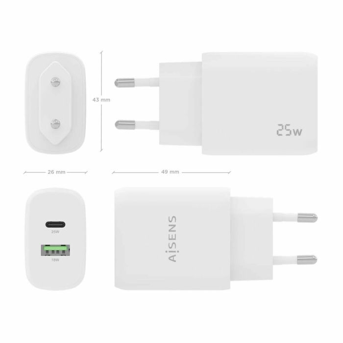 Chargeur mural Aisens A110-0758 Blanc 25 W (1 Unité) 2