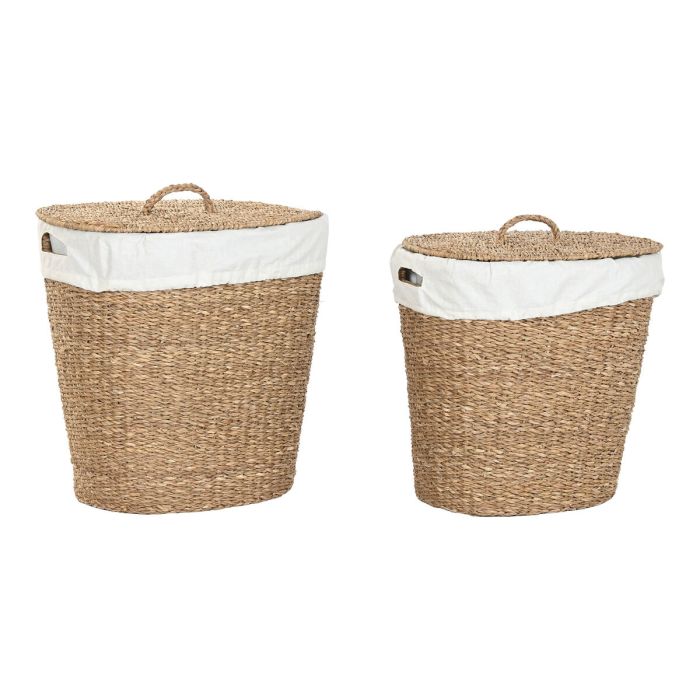 Panier à linge Home ESPRIT Blanc Naturel 50 x 40 x 50 cm