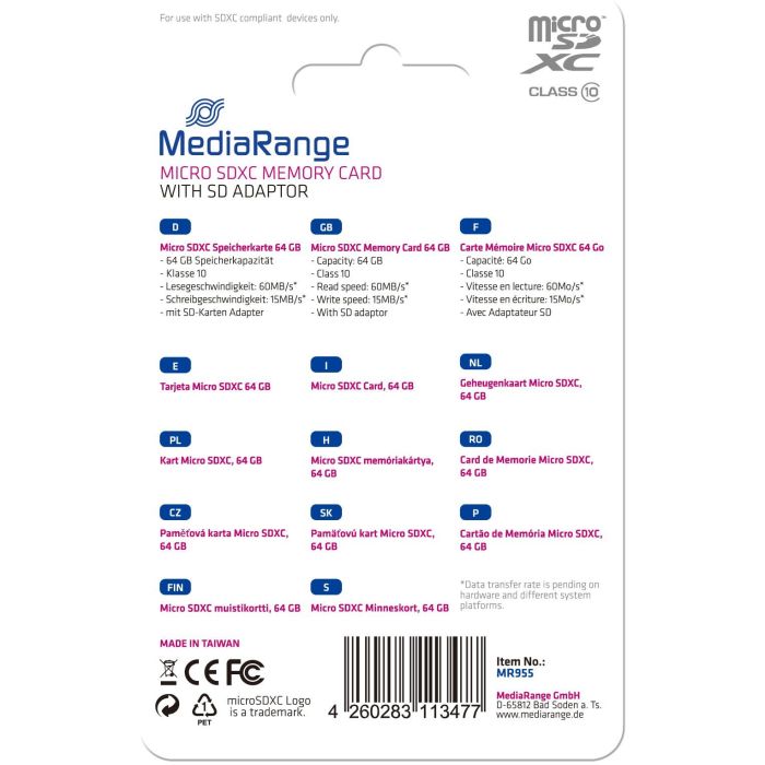 CARD MEDIARANGE MR955 - 64 GB - Schwarz 1