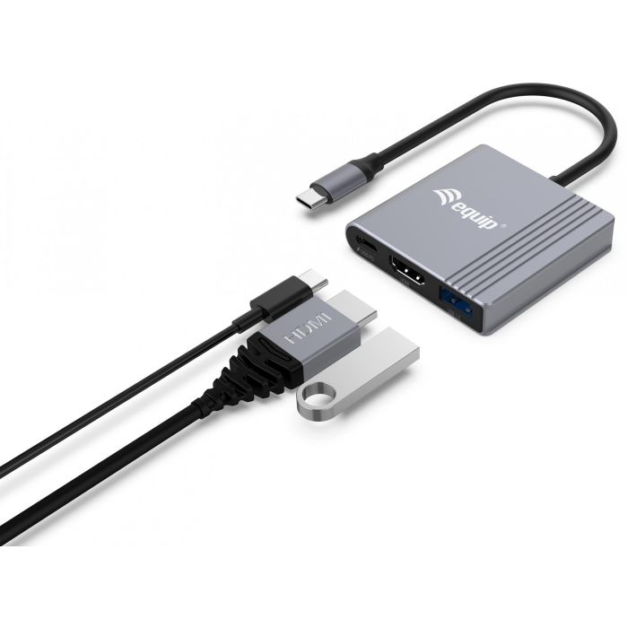 Equip Dock USB-C->HDMI.USB-A.100WPD 25cm gr 1