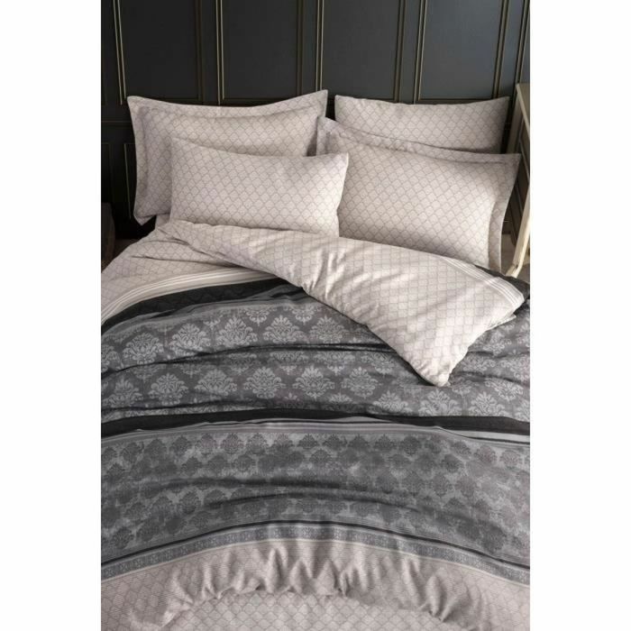 Parure de couette Gris Lit king size 3 Pièces 2