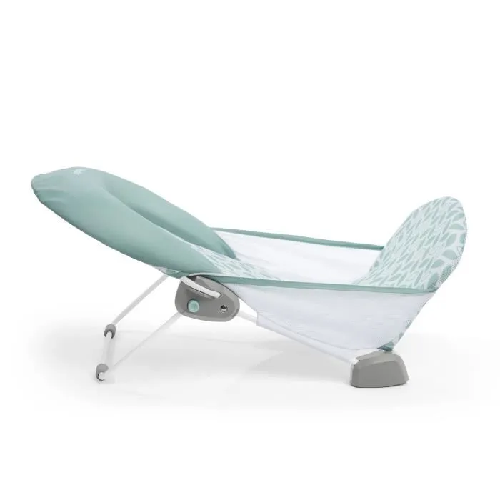 Ingenuity Summer - Transat de bain bébé pliable 2 positions, filet porte-bébé et coussin, pour 0-6 mois (max 9 kg), vert