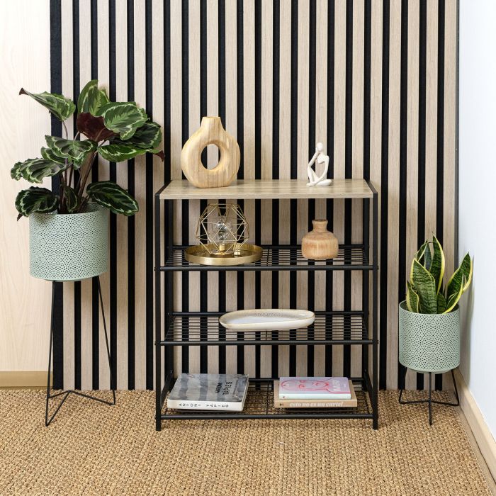 Pot de fleurs avec support Vinthera Moa Vert Métal 22 x 22 x 58 cm (4 Unités) 8