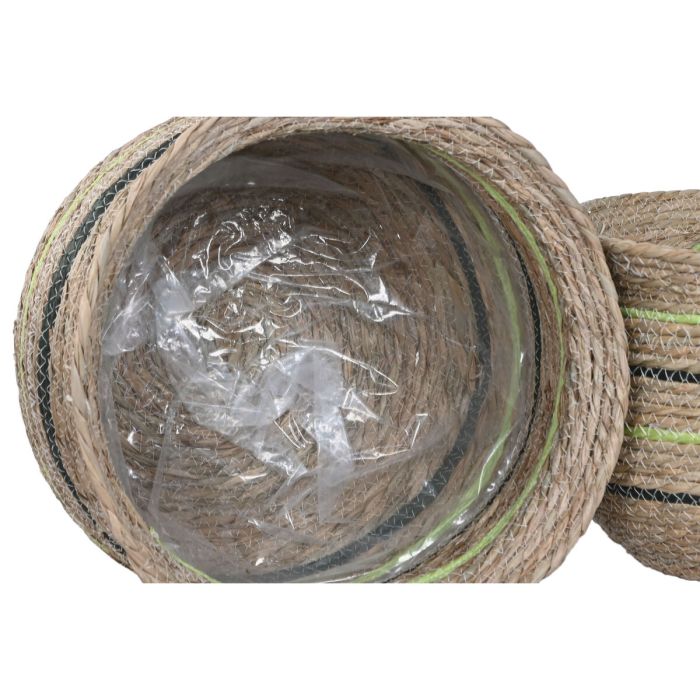 Cache-pot Home ESPRIT Marron Vert Fibre Arabe 44 x 44 x 33 cm (6 Unités) 2 Cache-pot Home ESPRIT Marron Vert Fibre Arabe 44 x 44 x 33 cm (6 Unités) 2