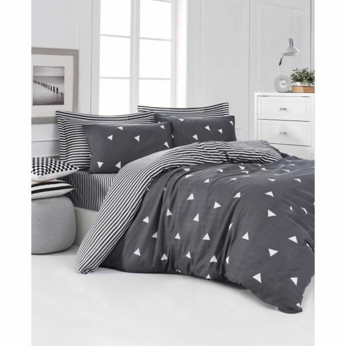 Parure de couette Gris Lit king size 3 Pièces 3