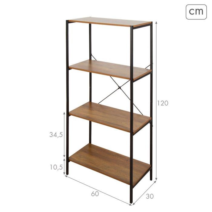 Étagère Max Home Fer Bois MDF 4 Etagères 60 X 120 X 30 CM 3