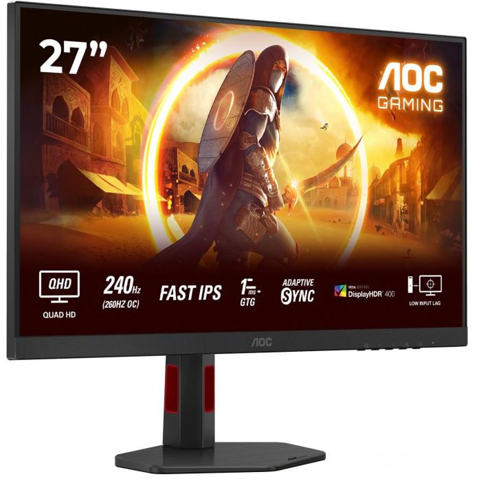 68,6 cm/27" (2560×1440) AOC 27G4ZR 16:9 QHD Fast IPS 1 ms 240 Hz HDMI 2.0 DisplayPort VESA Black 1