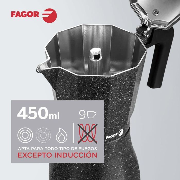 Cafetière Italienne Fagor TIRAMISU 9 Noir Aluminium 8