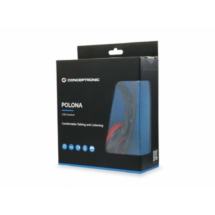 Casques avec Microphone Conceptronic CCHATSTARU2R Noir Rouge 2 m 6 Casques avec Microphone Conceptronic CCHATSTARU2R Noir Rouge 2 m 6