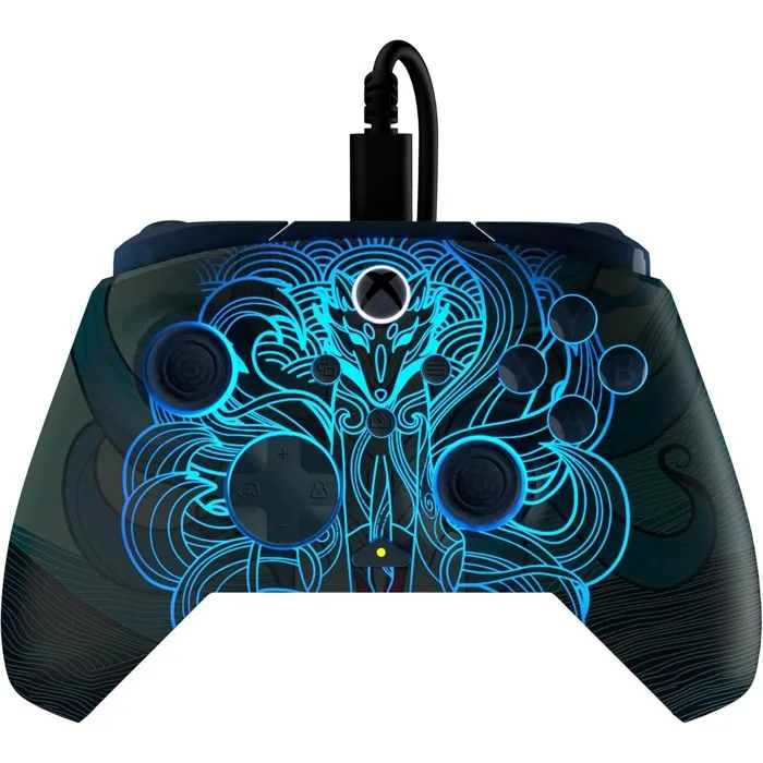 Turtle Beach Manette de jeu Rematch Advanced Xbox - Édition Blue Kitsune Filaire avec rétroéclairage bleu et design de renard - Compatible PC et application Control Hub