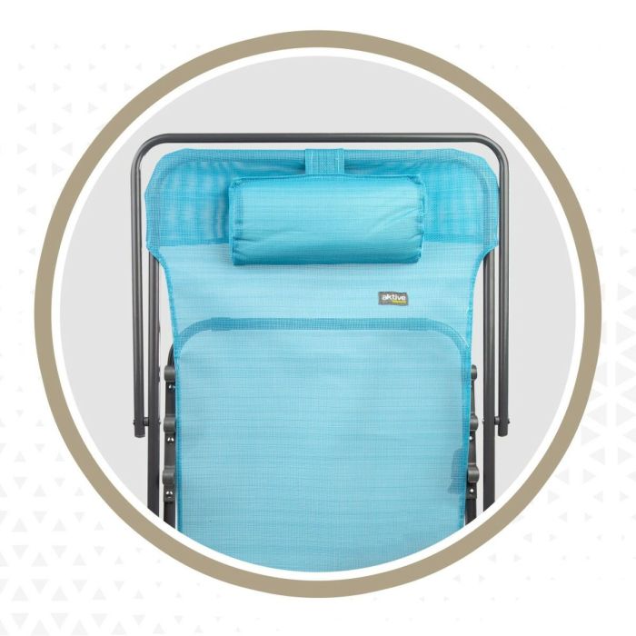 Chaise longue inclinable Aktive Bleu 53 x 87 x 78 cm (4 Unités) 1 Chaise longue inclinable Aktive Bleu 53 x 87 x 78 cm (4 Unités) 1