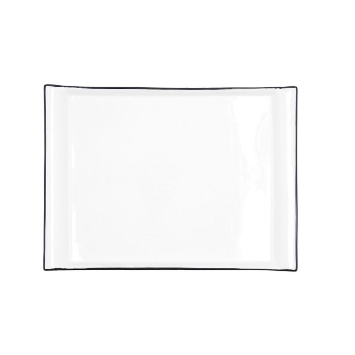 Plateau apéritif Quid Gastro Blanc Noir Céramique 31 x 23 cm (6 Unités) 1