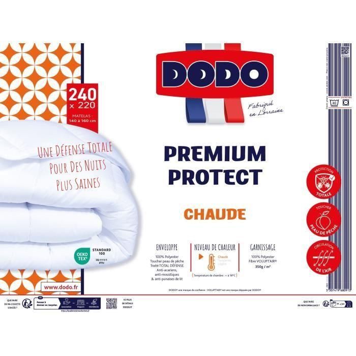 DODO - Couette chaude 350gr/m² - PREMIUM PROTECT - 220 x 240 cm 1 DODO - Couette chaude 350gr/m² - PREMIUM PROTECT - 220 x 240 cm 1