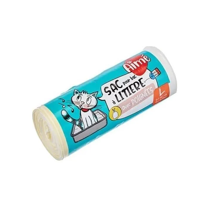 Aime AUC3281019012124 Rouleau de 8 sacs pour litière 50x38,5cm pour chats 0