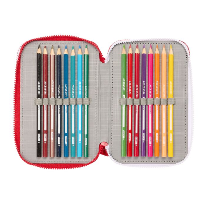 Pochette à crayons triple Sevilla Fútbol Club Rouge 12,5 x 19,5 x 5,5 cm 36 Pièces 5