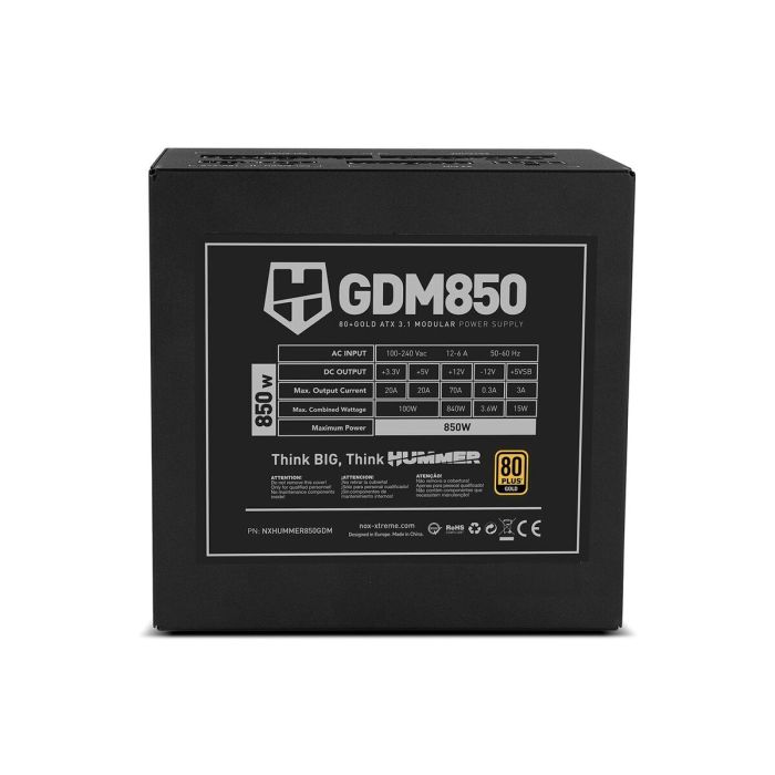 Bloc d’Alimentation Nox-Xtreme NXHUMMER850GDM ATX 850 W 80 Plus Gold 4