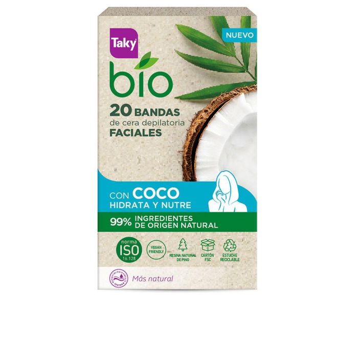 Taky Bandes De Cire Pour Le Visage Bio Coco Pour L&#39;Épilation, 20 Unités