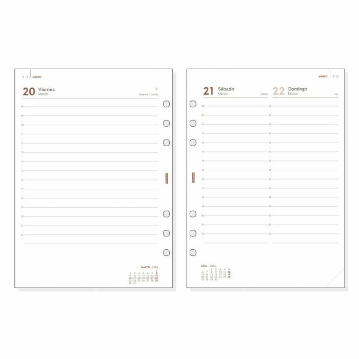 Recharge pour agenda Finocam OPEN R1098 2026 15,5 x 21,5 cm 2
