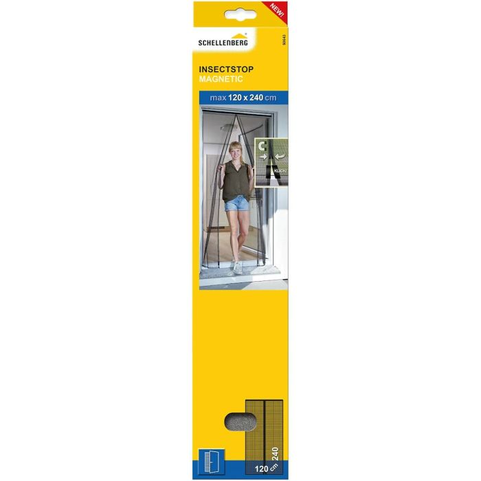 Rideau Moustiquaire Schellenberg Portes Magnétique Fibre de Verre Anthracite (120 x 240 cm) 0 Rideau Moustiquaire Schellenberg Portes Magnétique Fibre de Verre Anthracite (120 x 240 cm) 0