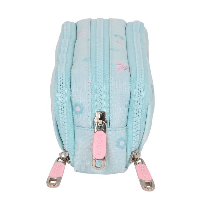 Trousse Fourre-Tout Triple Moos Garden Turquoise 21 x 8 x 8 cm 1 Trousse Fourre-Tout Triple Moos Garden Turquoise 21 x 8 x 8 cm 1