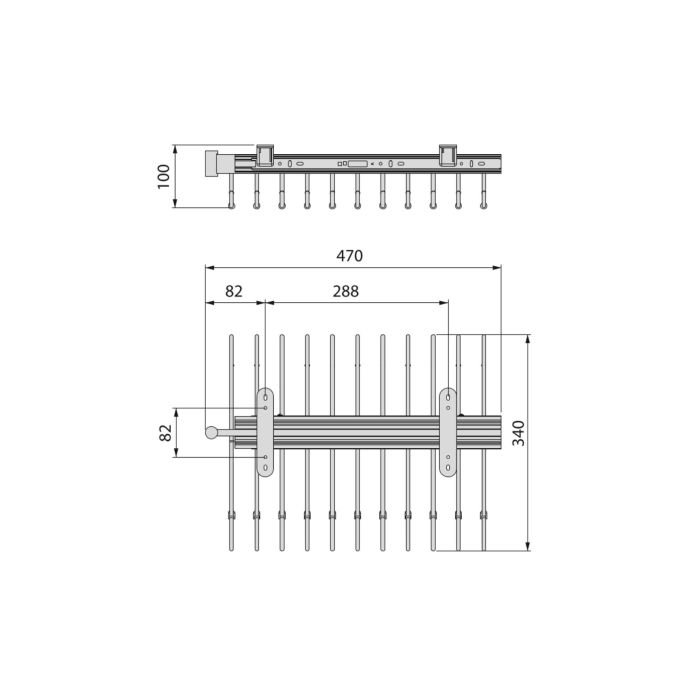 Emuca Porte-pantalons extractible, 11 tiges, guides d'extraction totale, Acier, Titane 6 Emuca Porte-pantalons extractible, 11 tiges, guides d'extraction totale, Acier, Titane 6