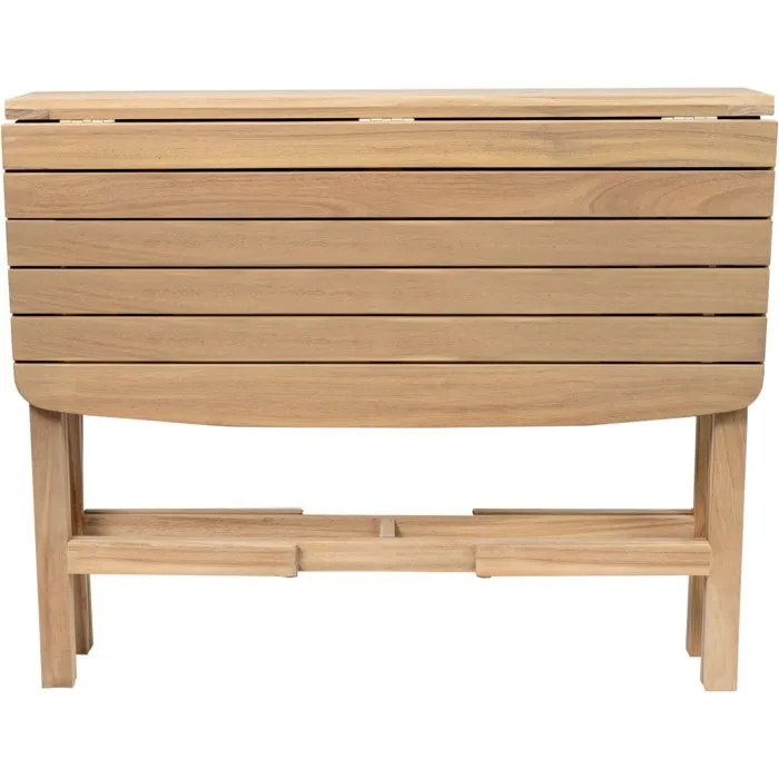 FERRET - Table de jardin pliante en bois d'acacia FSC - 3 positions (21/55/90 cm) - Dimensions 90 x 90 x 75 cm - Pour 4 personnes