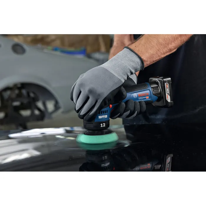 Bosch Professional Polisseuse Excentrique 12V GPX 12V-77, Sans Batterie Ni Chargeur, Avec Plateau et Tampon de Polissage 77 mm
