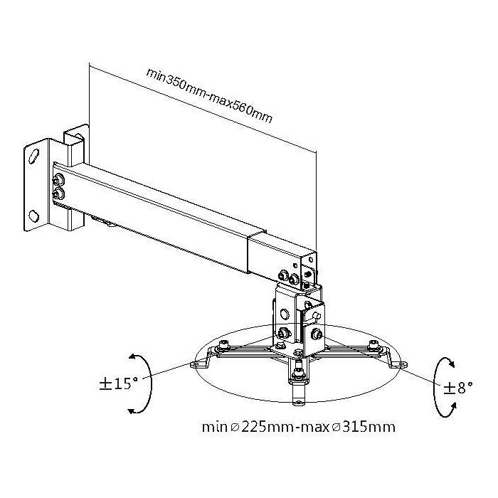 EQUIP Support projecteur plafond universel jusqu'à 20kg Blanc Acier