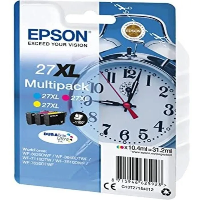Epson 27XL Cartouche d'encre Cyan, Magenta et Jaune - 3x10.4ml - 100 pages 1