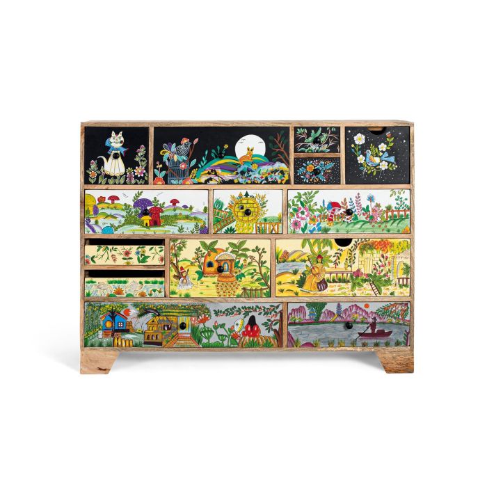 GINER Y COLOMER Commode en bois de manguier de style ethnique et artisanal, multicolore, dimensions 120x40x90 cm 0 GINER Y COLOMER Commode en bois de manguier de style ethnique et artisanal, multicolore, dimensions 120x40x90 cm 0