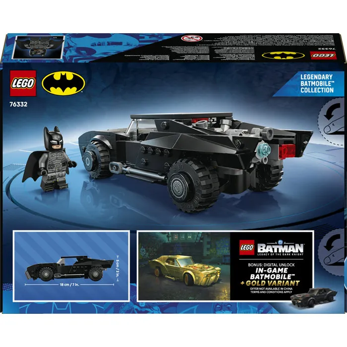 LEGO Set 76332 DC Batman La Batmobile du film The Batman - Maquette de collection détaillée pour les enfants à partir de 9 ans