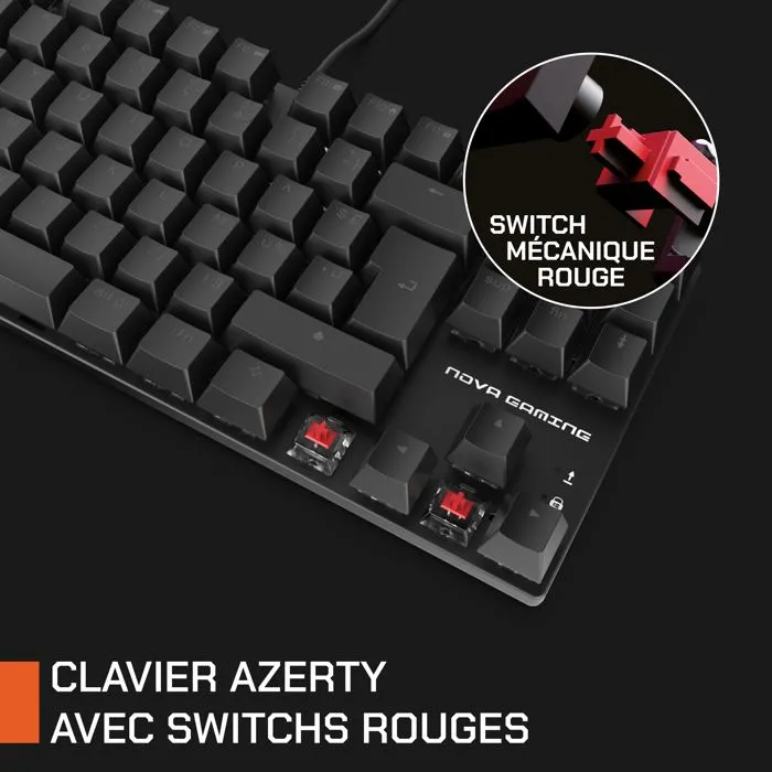 Nova Gaming Sculptor - Clavier mécanique gamer TKL compact sans pavé numérique, switches mécaniques, rétroéclairage LED RGB personnalisable, pour jeu compétitif et setup minimaliste Nova Gaming Sculptor - Clavier mécanique gamer TKL compact sans pavé numérique, switches mécaniques, rétroéclairage LED RGB personnalisable, pour jeu compétitif et setup minimaliste