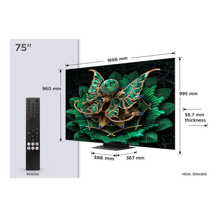 TV intelligente TCL 75C7K 75" 4K Ultra HD HDR QD Mini LED 1